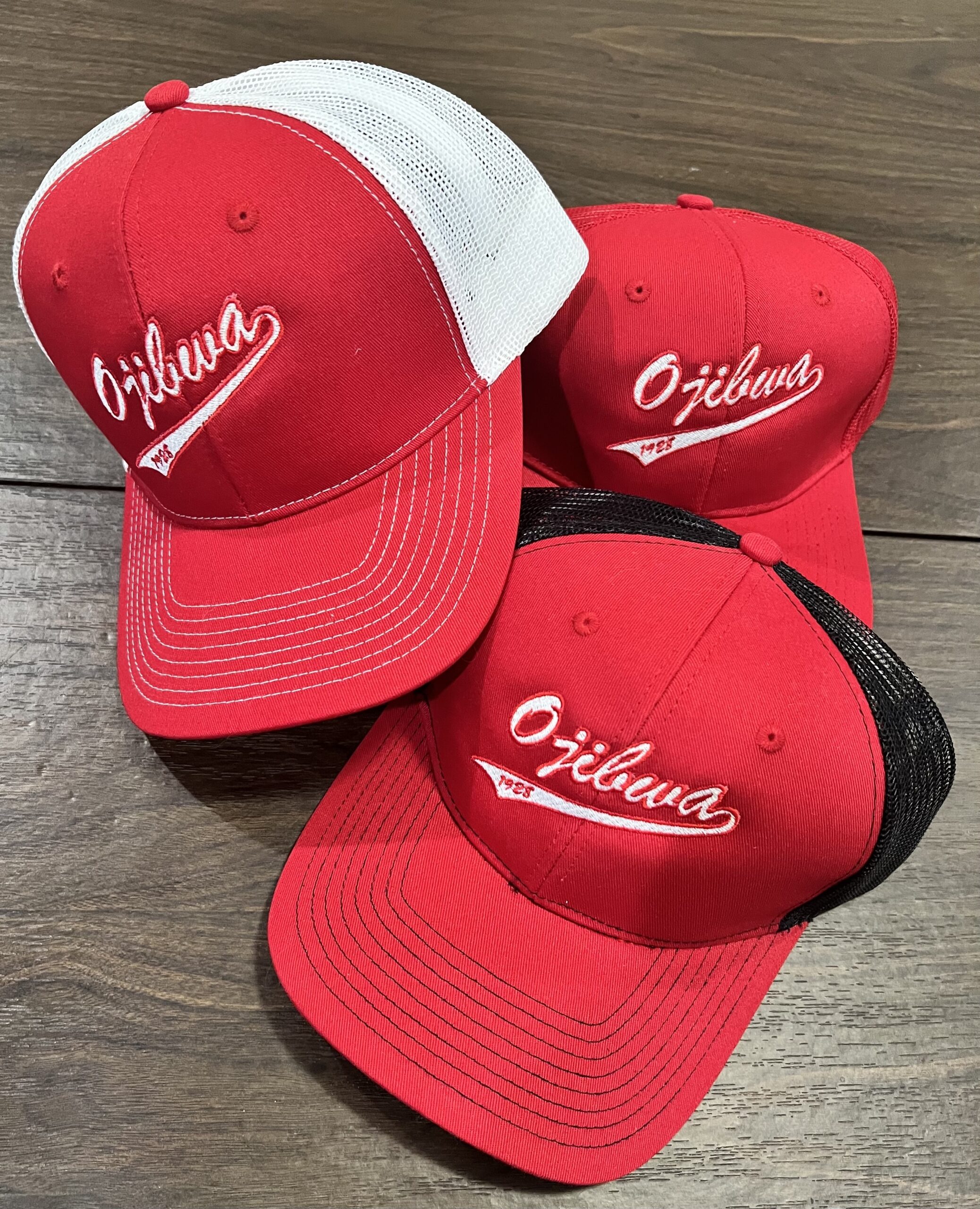 Ojibwa Embroidered Logo Hats Camp Ojibwa for Boys Summer Camp in Eagle River, WI
